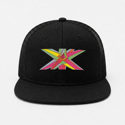 Embroidery Flat-Brim Mesh Cap
