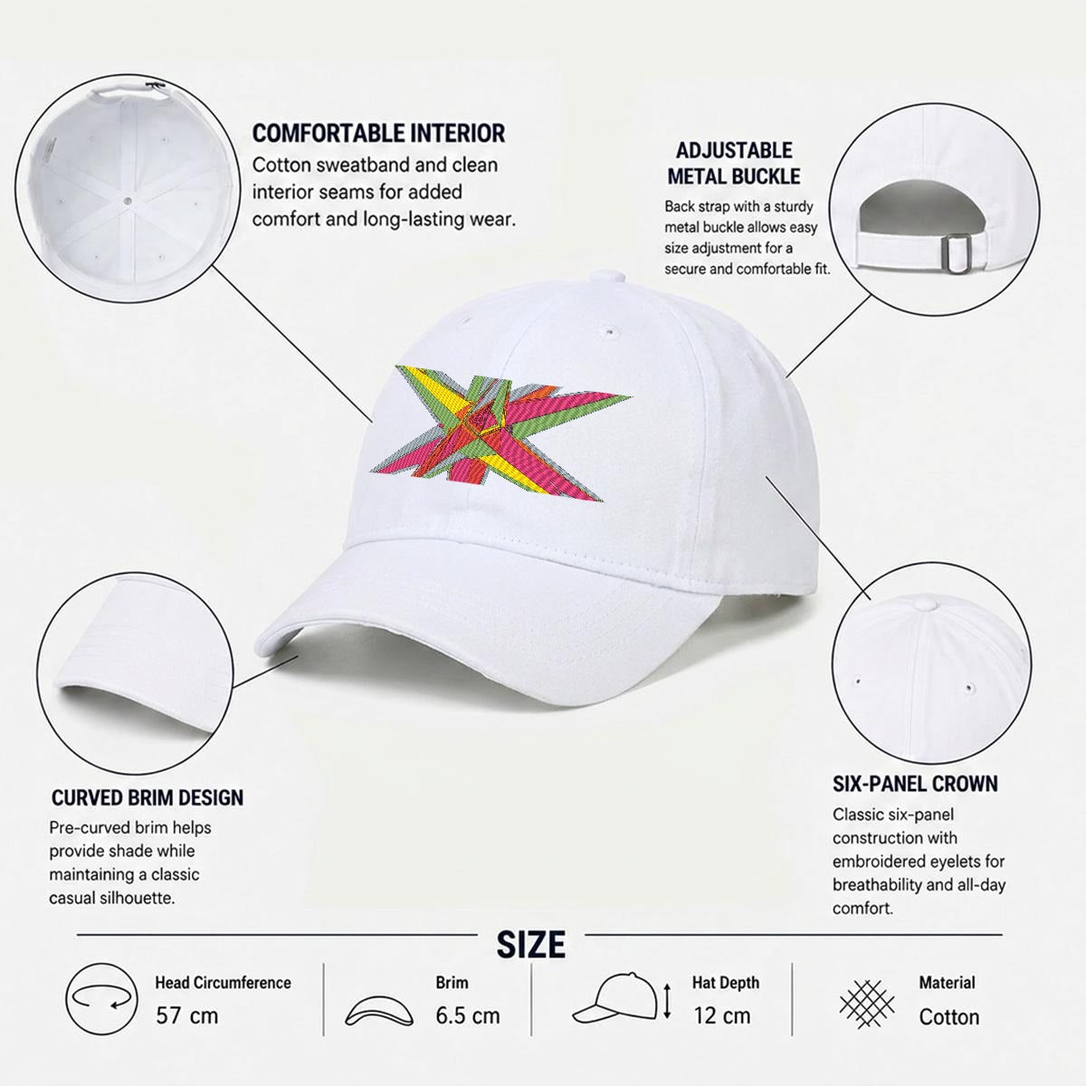 Embroidery Soft-Crown Flat Cap