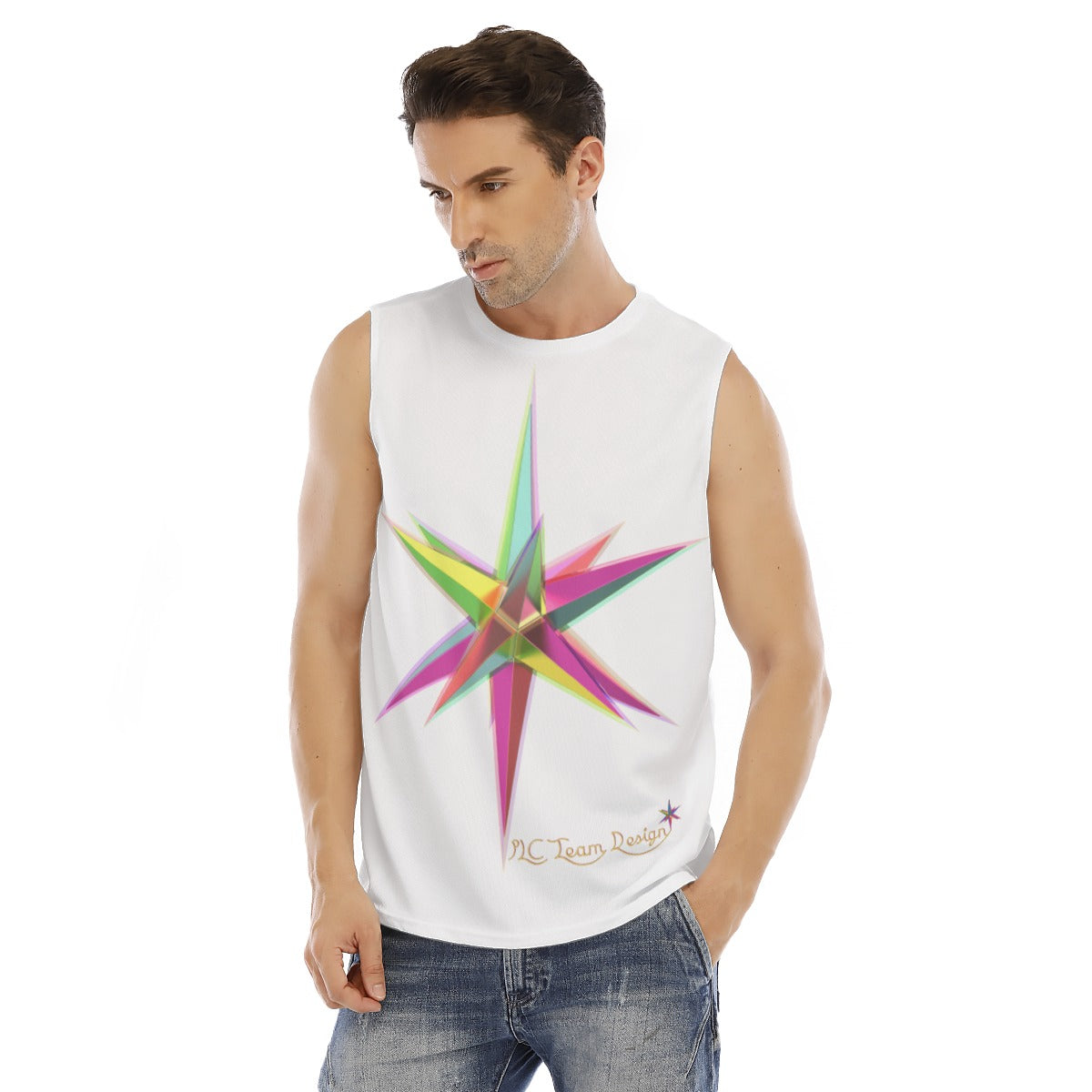 All-Over Print Men's O-neck Tank Top|210GSM