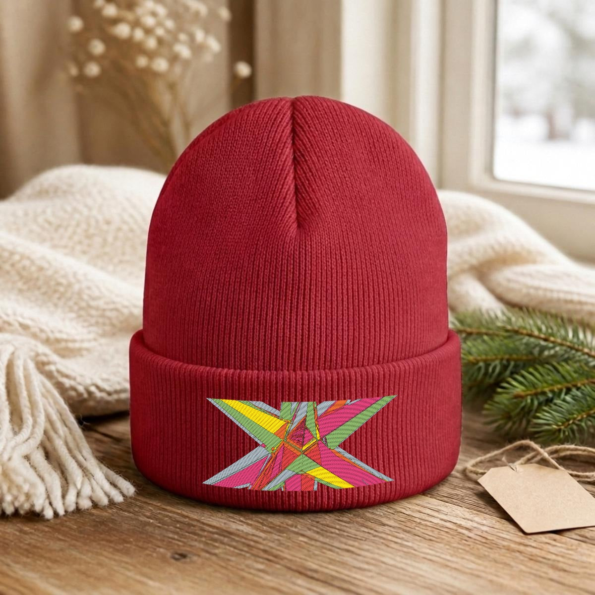 Embroidered Knit Beanie