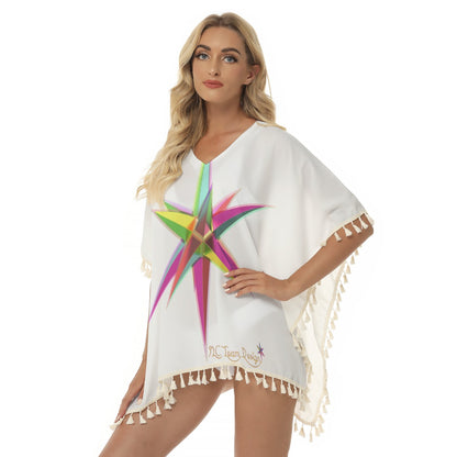 All-Over Print Women's Square Fringed Shawl