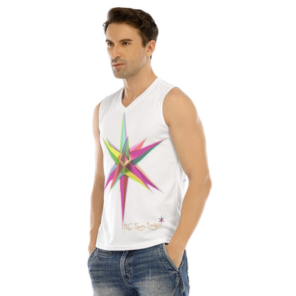 All-Over Print Men's V-neck Tank Top