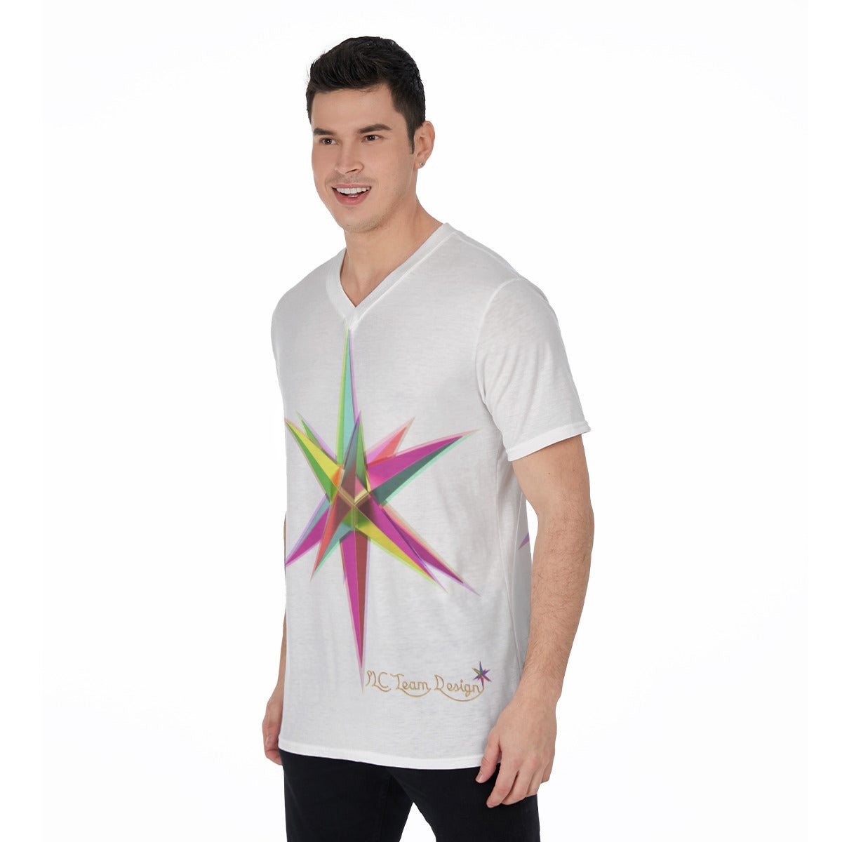 All-Over Print V-Neck T-Shirt
