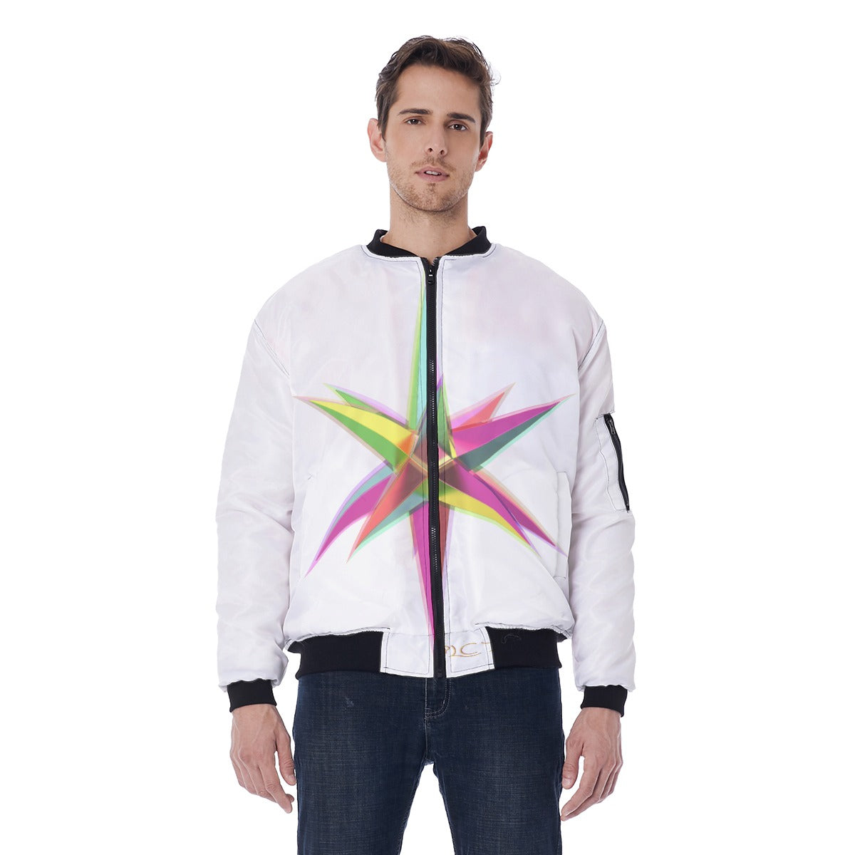 All-Over Print Men's Jacket With Sleeve Pocket