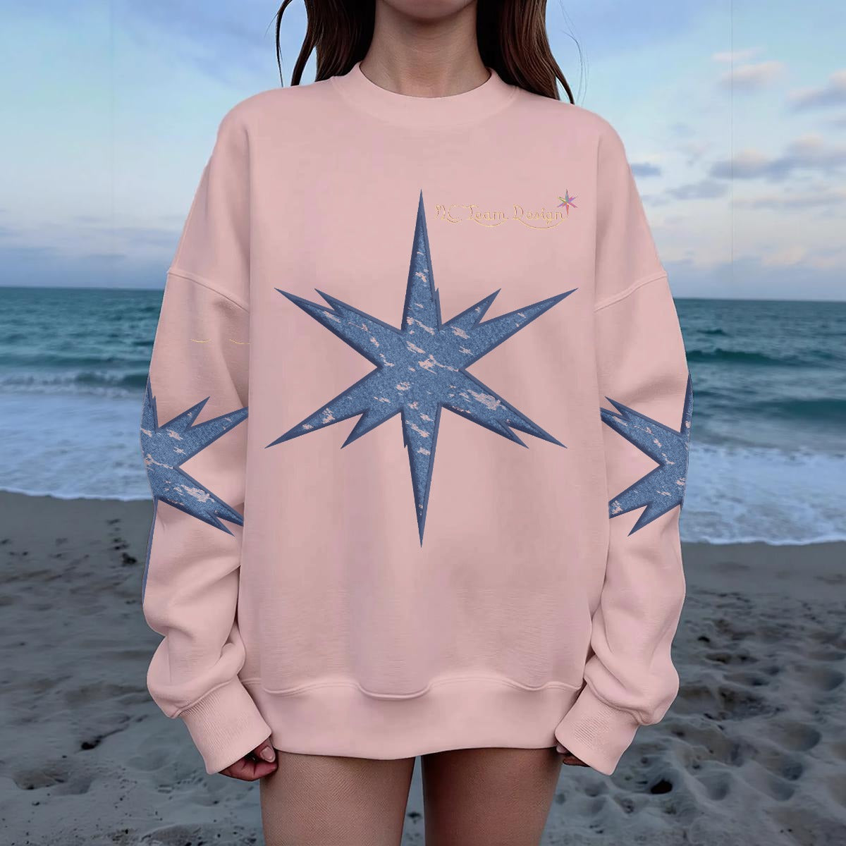 Women's Drop Shoulder Crew Neck Sweatshirt|DTF
