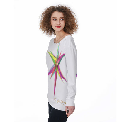 All-Over Print Women's Off-Shoulder Sweatshirt
