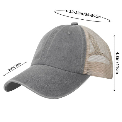 Vintage Washed Denim Mesh Cap Printed in USA