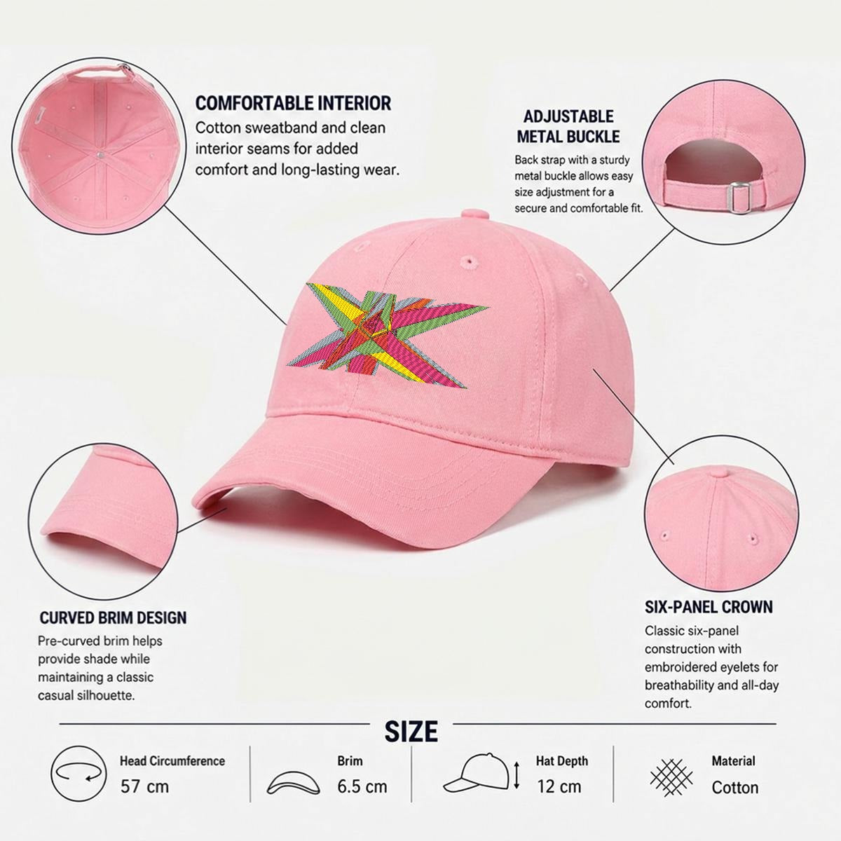 Embroidery Soft-Crown Flat Cap