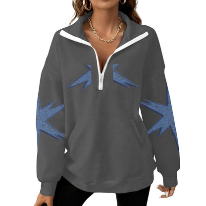 Women's Half-Zip Sweatshirt With Fleece|DTF