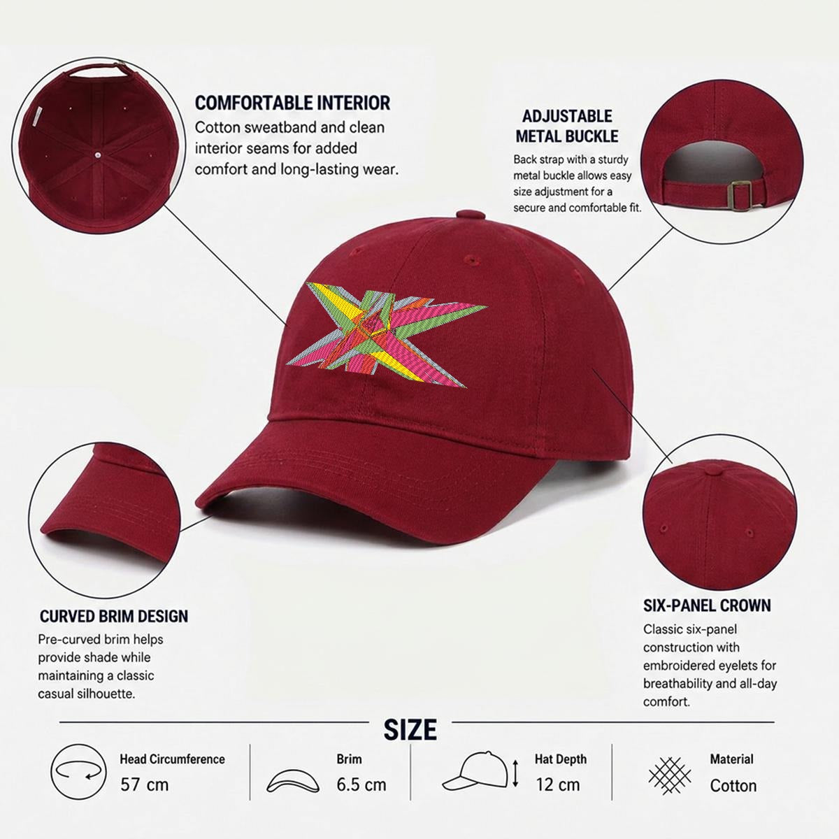 Embroidery Soft-Crown Flat Cap