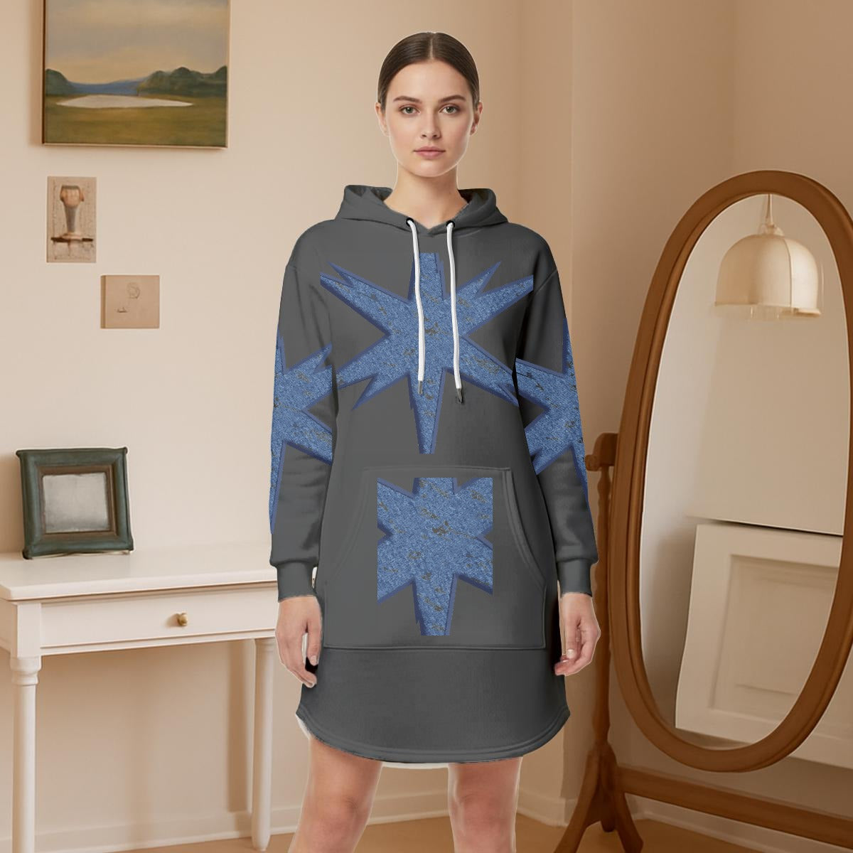 Women’s Hoodie Dress With Fleece|DTF