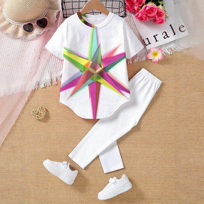 All-Over Print Kids' Casual Top and Pants Set