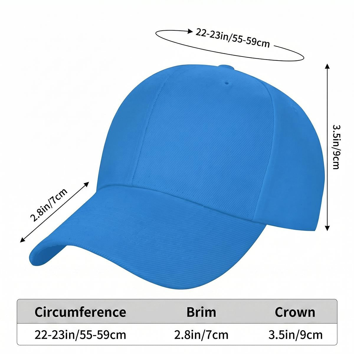 Curved Brim Baseball Cap Printed in Canada