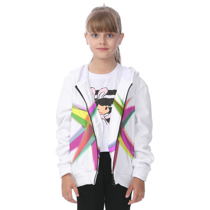 All-Over Print Kid's Heavy Fleece Zip Up Hoodie