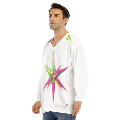 All-Over Print Men's V-neck Ice Hockey Jersey
