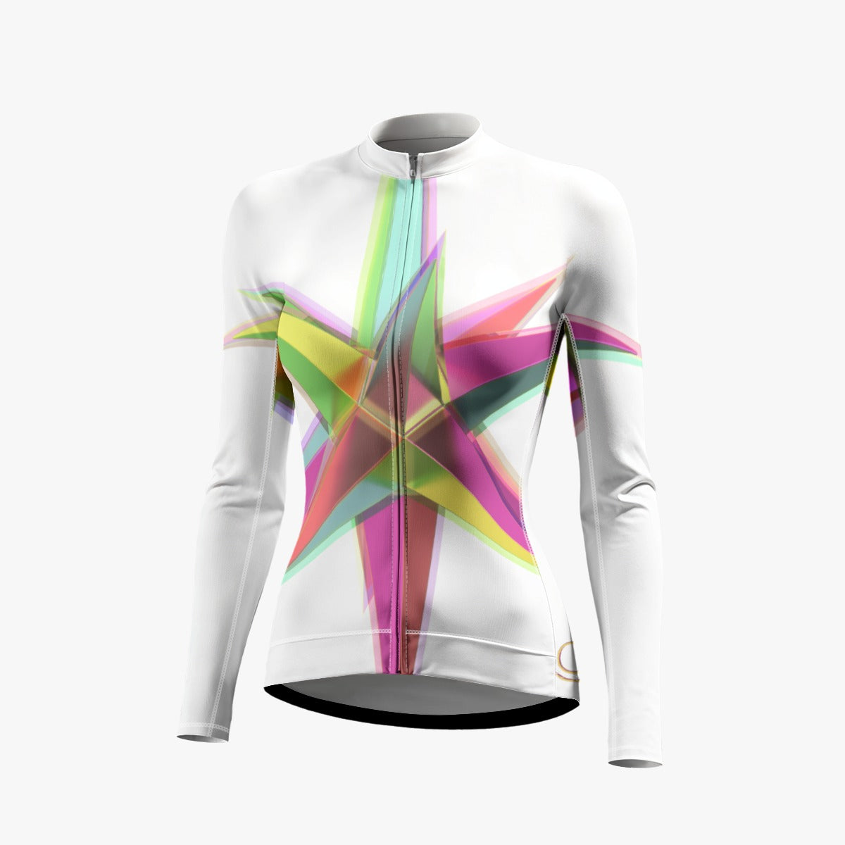 All-Over Print Raglan Women's Cycling Jersey With Long-Sleeve