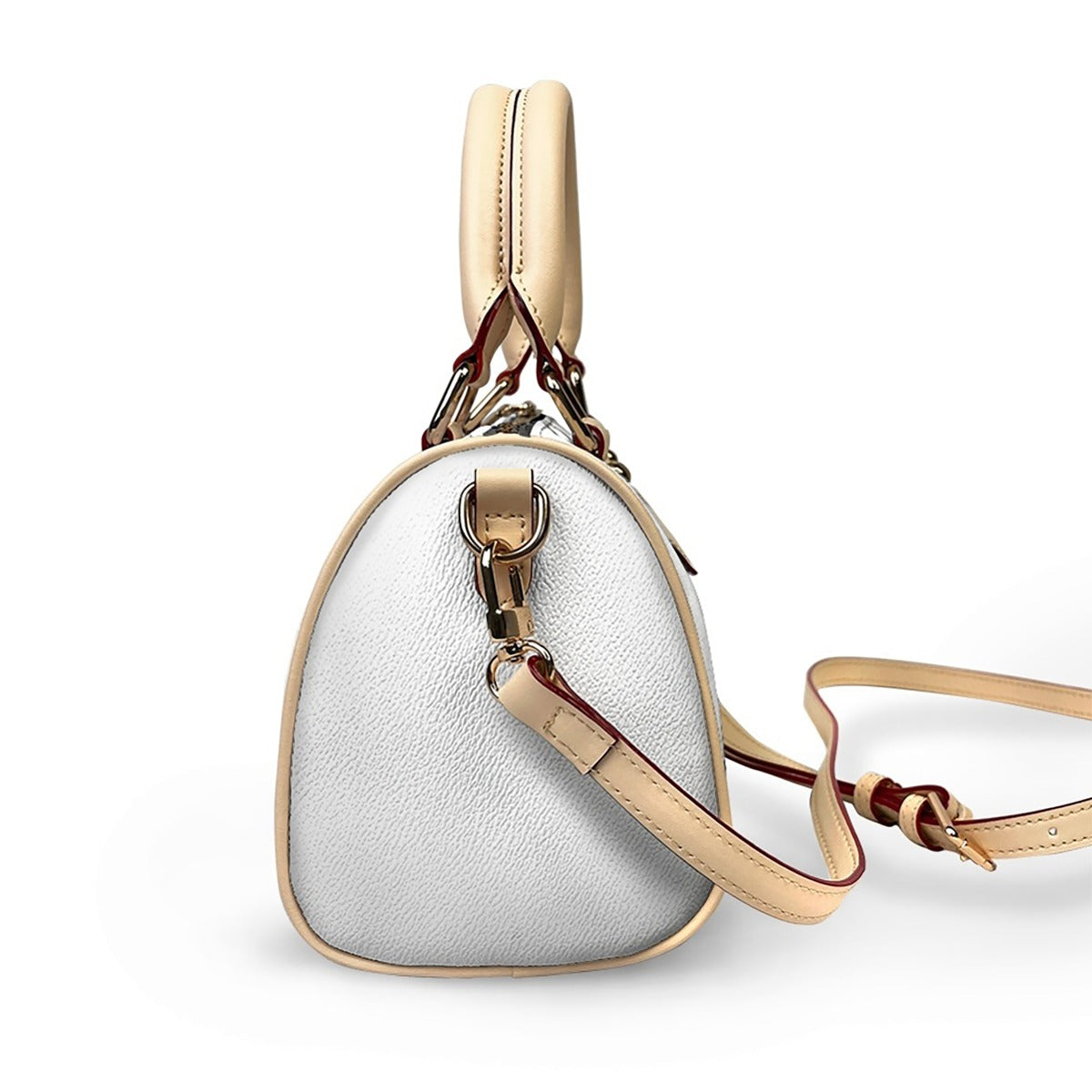 Classic Barrel-Shaped PU Leather Handbag