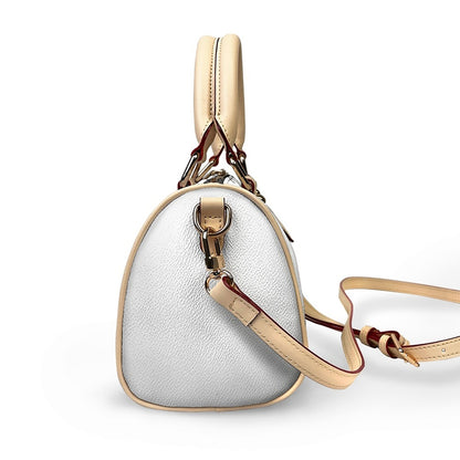 Classic Barrel-Shaped PU Leather Handbag