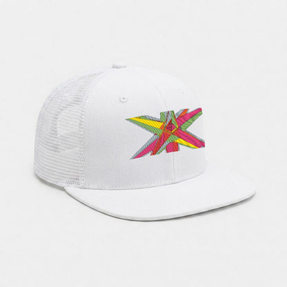 Embroidery Flat-Brim Mesh Cap