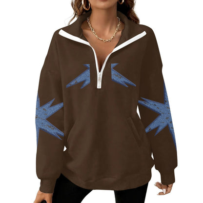 Women's Half-Zip Sweatshirt With Fleece|DTF