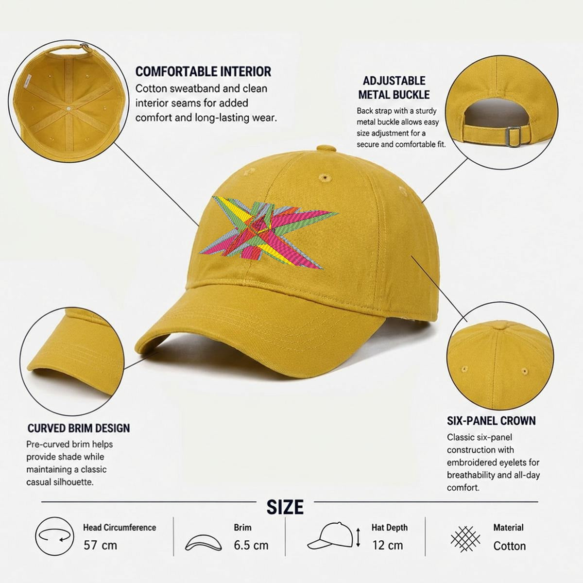 Embroidery Soft-Crown Flat Cap