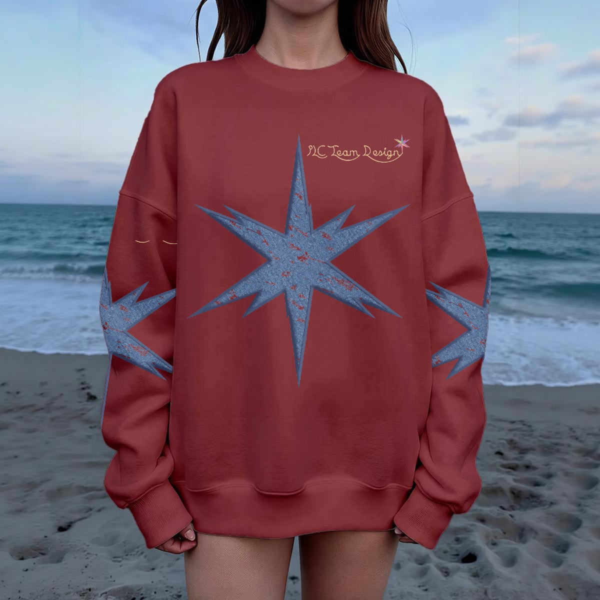 Women's Drop Shoulder Crew Neck Sweatshirt|DTF