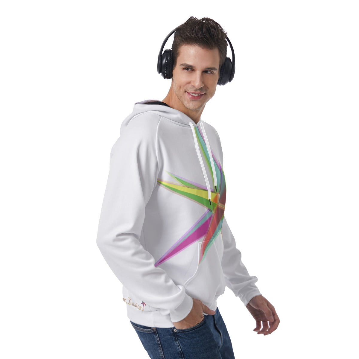 All-Over Print Men's Raglan Pullover Hoodie