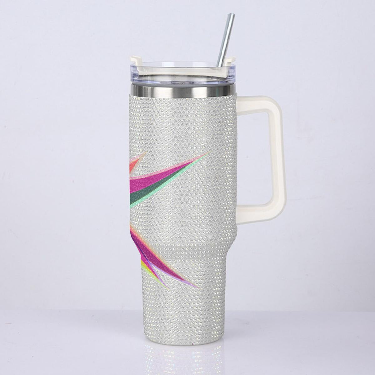 40oz Diamond Cup With Stainless Steel Straw