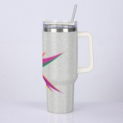 40oz Diamond Cup With Stainless Steel Straw