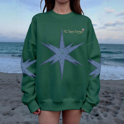 Women's Drop Shoulder Crew Neck Sweatshirt|DTF