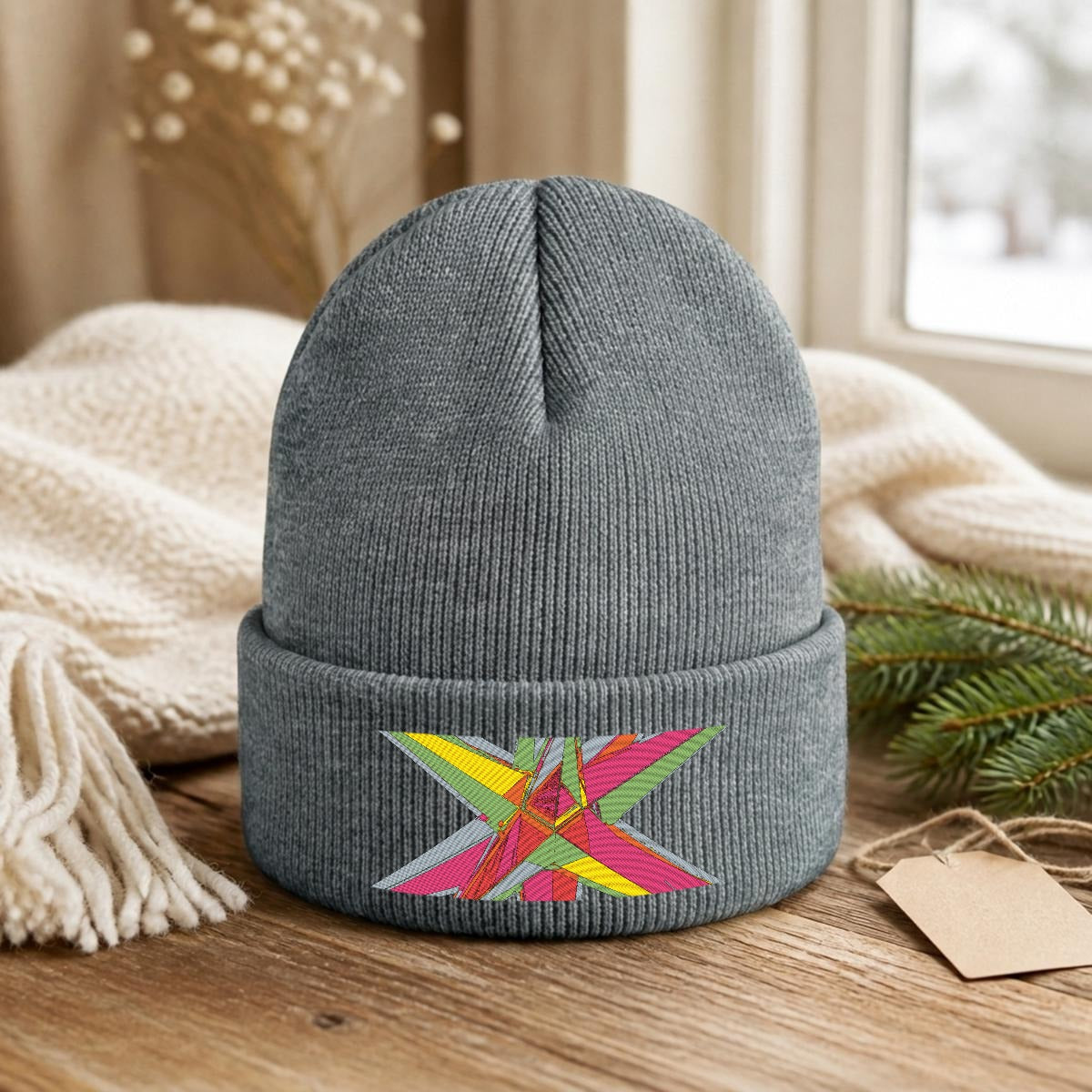Embroidered Knit Beanie