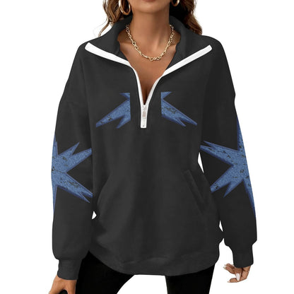 Women's Half-Zip Sweatshirt With Fleece|DTF