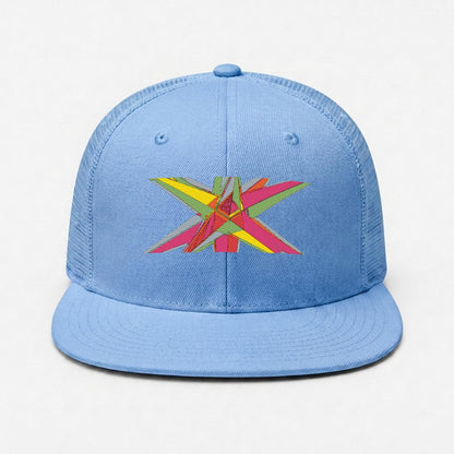 Embroidery Flat-Brim Mesh Cap