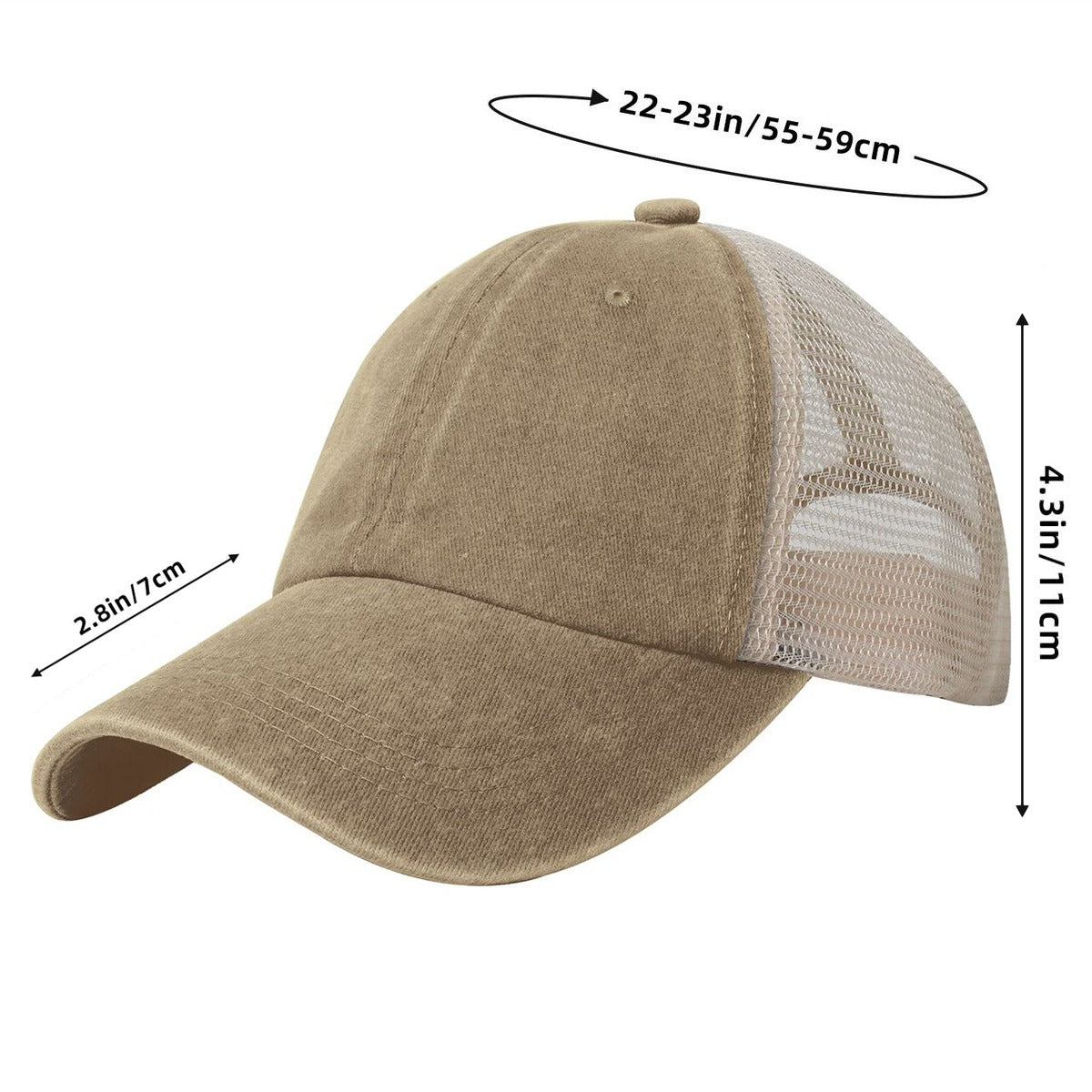 Vintage Washed Denim Mesh Cap Printed in USA