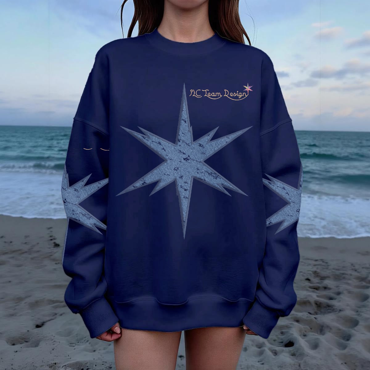 Women's Drop Shoulder Crew Neck Sweatshirt|DTF