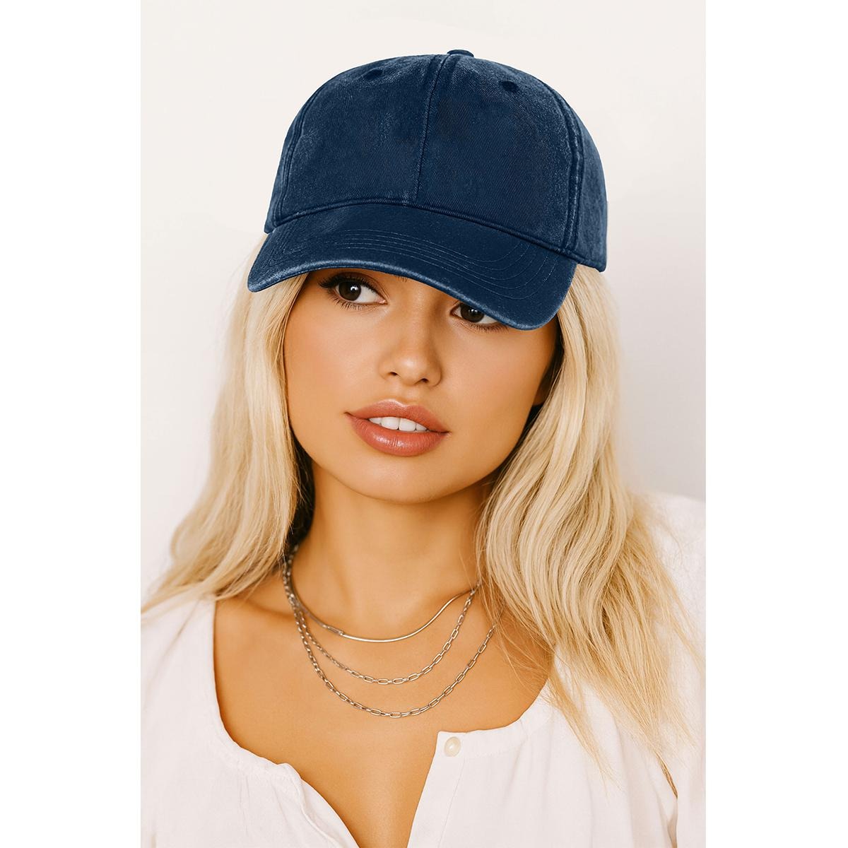 Adult Washed Denim Baseball Cap Printed in USA
