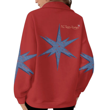 Women's Half-Zip Sweatshirt With Fleece|DTF