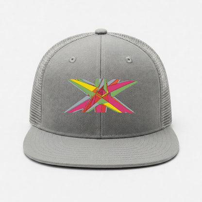 Embroidery Flat-Brim Mesh Cap