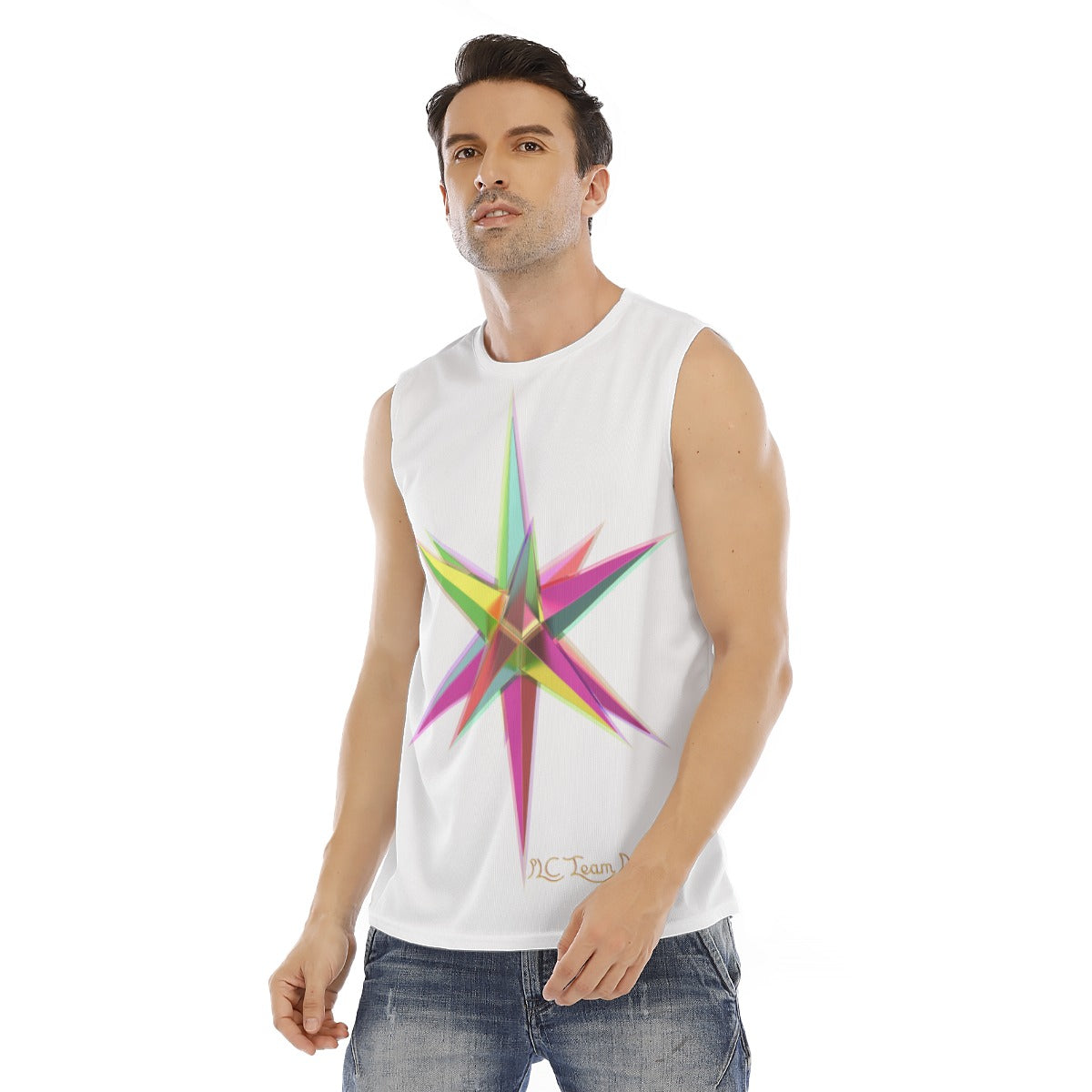 All-Over Print Men's O-neck Tank Top|210GSM