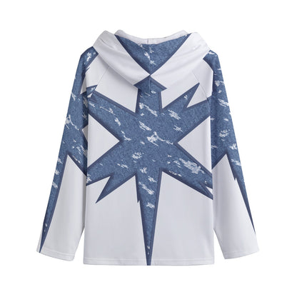 All-Over Print Women's Lapel Hoodie with Pocket