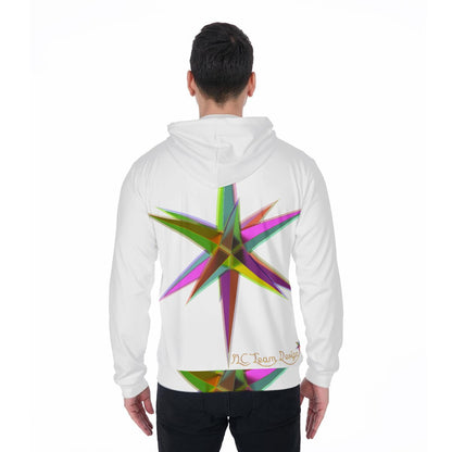 All-Over Print Zip Up Hoodie With Pocket